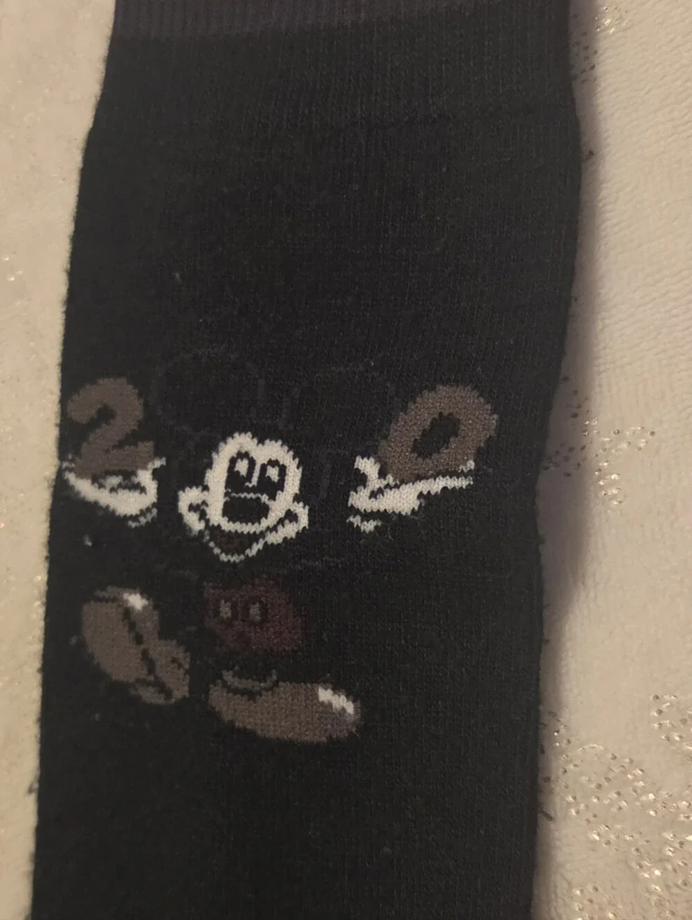 Vtg Y2K Mickey Millennium Black Crew Socks - Men's Novelty Socks